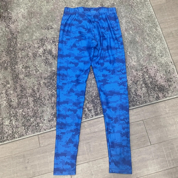 Briny Women's Blue Scale Geometric Print Leggings Sz M - Picture 4 of 4